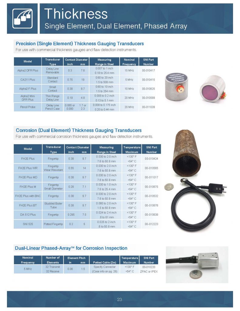 Thickness, Single Element, Dual Element, Phased Array - Newco Inc